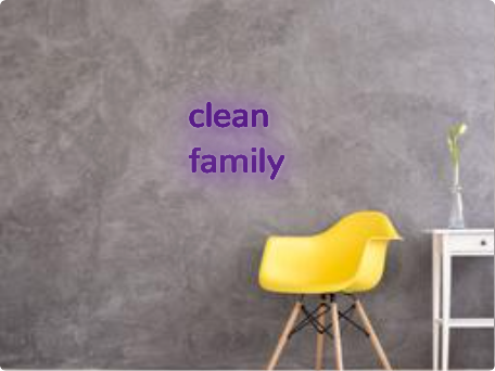 Custom text: clean
family